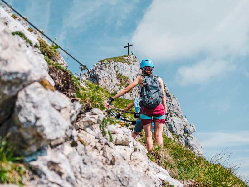Der Gipfel des Rosskopf am 5-Gipfel-Klettersteig